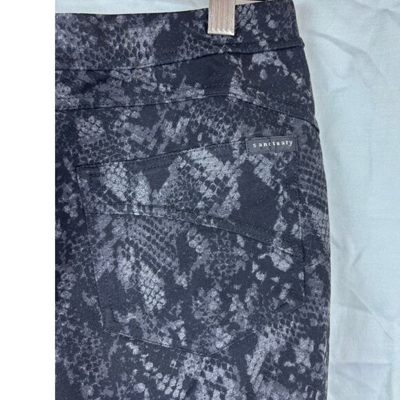 Sanctuary Anthropologie Womens Snakeskin Leggings Pants Sz M Black - Picture 6 of 10